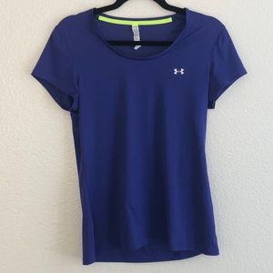 Under Armour Purple Heatgear Run Shirt Semifitted